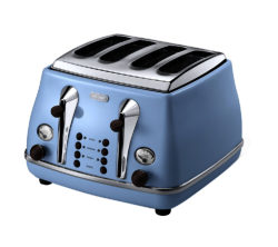 DELONGHI  Icona CTOV4003AZ Vintage 4-Slice Toaster - Azure Blue